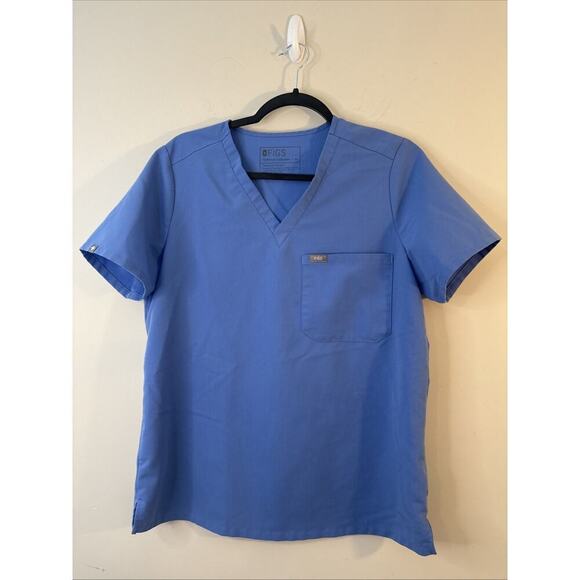 FIGS 2 Catarina One-Pocket Scrub Tops (2) Womens Medium Sky Blue - Picture 3 of 11